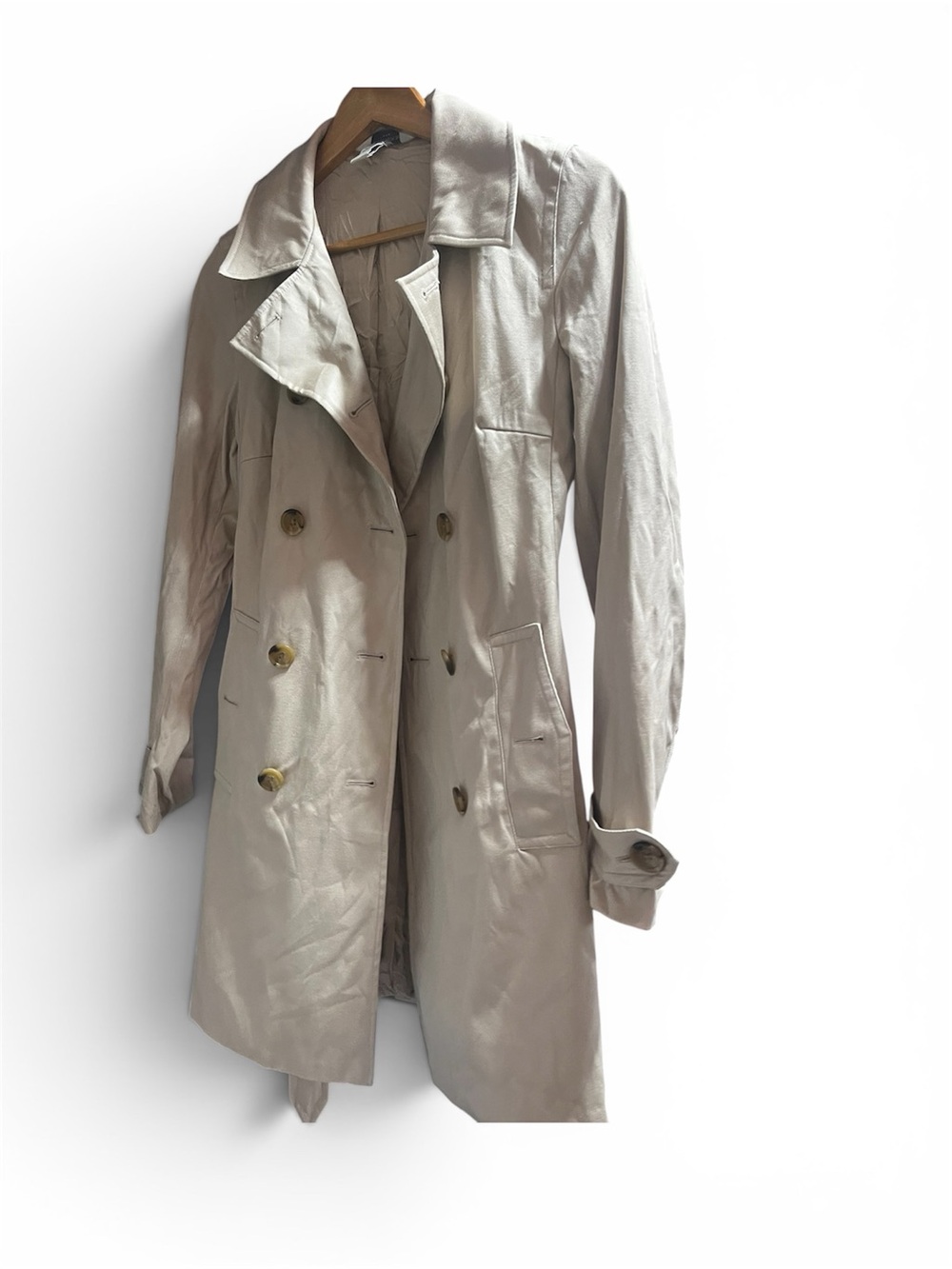 Banana republic vintage y2k Classic Double-Breasted Trench Coat in Light Beige s